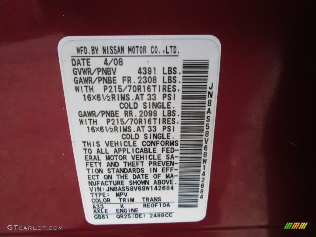 2008 Rogue S AWD - Venom Red Pearl / Gray photo #28