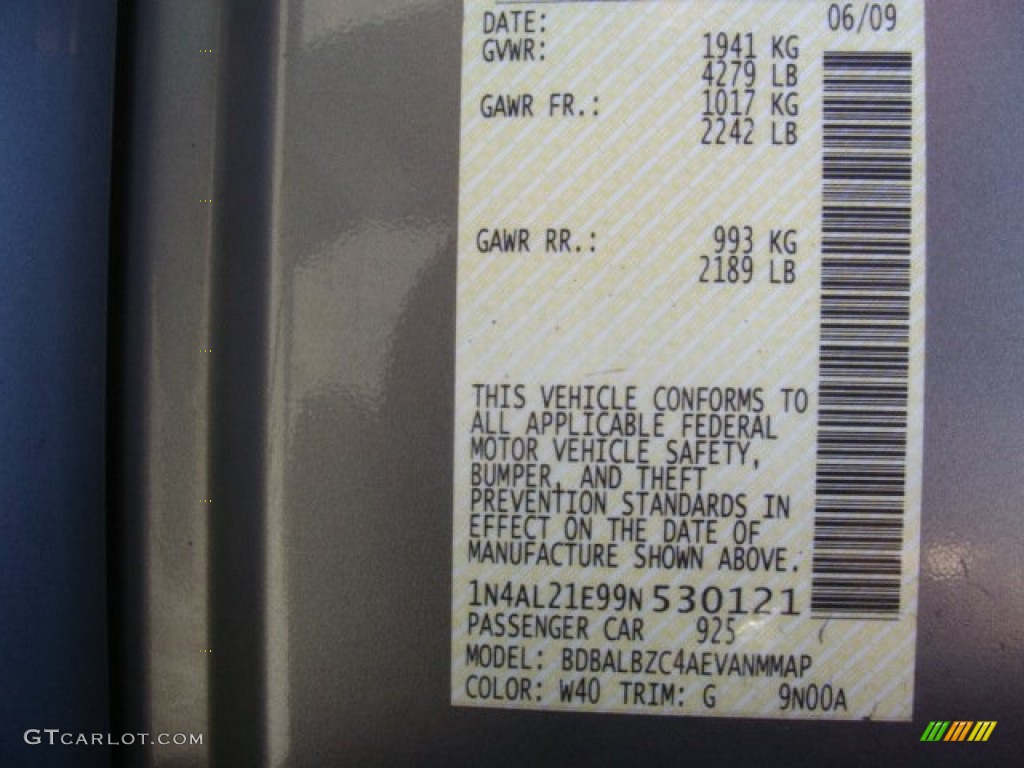 2009 Altima 2.5 S - Precision Gray Metallic / Charcoal photo #31