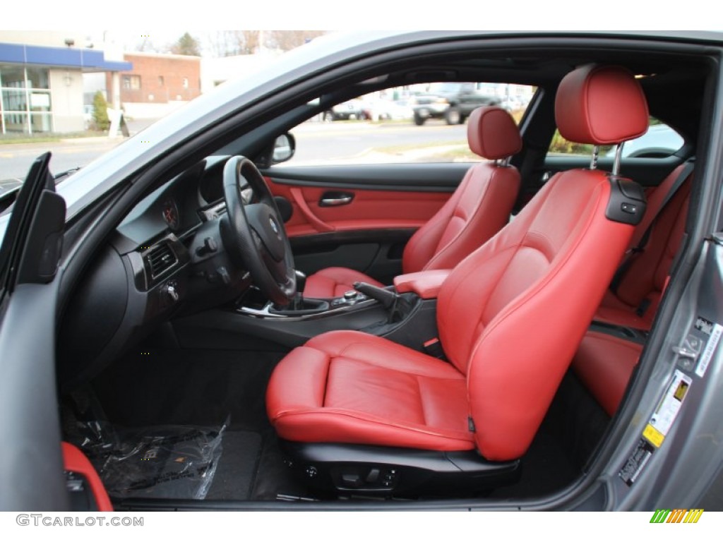 2011 3 Series 335i Coupe - Space Gray Metallic / Coral Red/Black Dakota Leather photo #12