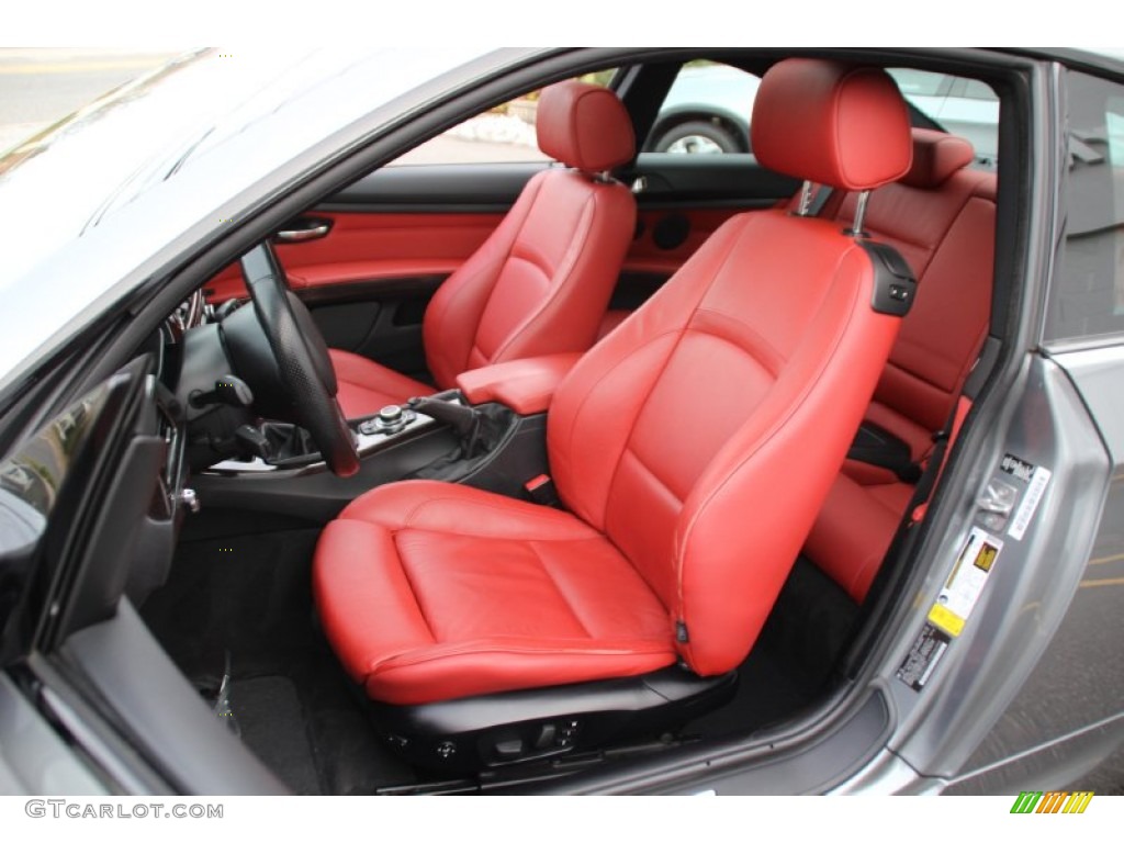 2011 3 Series 335i Coupe - Space Gray Metallic / Coral Red/Black Dakota Leather photo #14