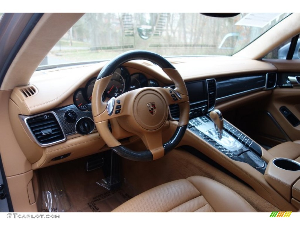 Cognac/Cedar Natural Leather Interior 2010 Porsche Panamera Turbo Photo #99646741