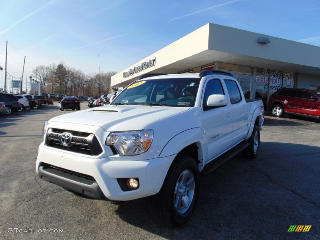 2015 Tacoma TRD Sport Double Cab 4x4 - Super White / Graphite photo #8