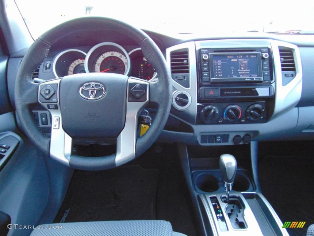 2015 Tacoma TRD Sport Double Cab 4x4 - Super White / Graphite photo #15