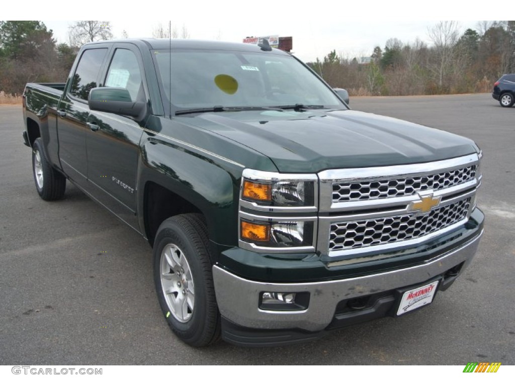 2015 Silverado 1500 LT Crew Cab 4x4 - Rainforest Green Metallic / Cocoa/Dune photo #1