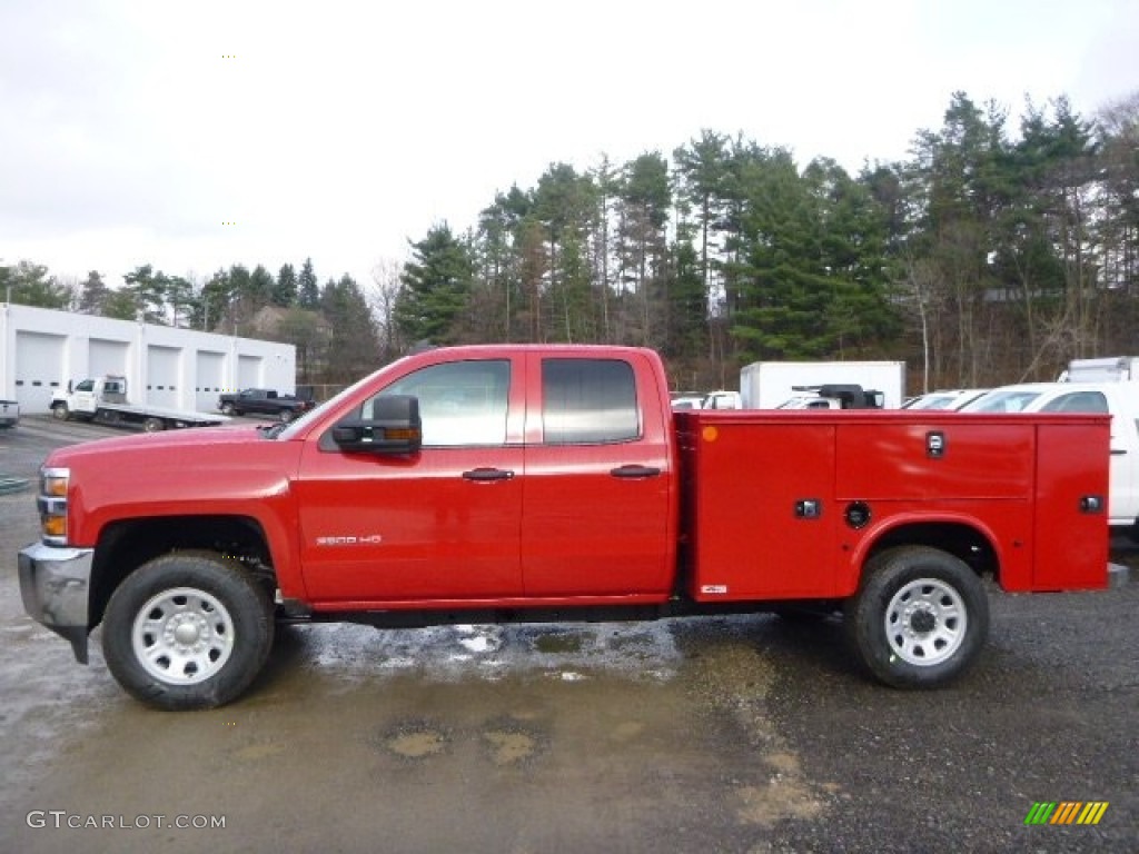 Victory Red 2015 Chevrolet Silverado 3500HD WT Double Cab 4x4 Utility Exterior Photo #99650160