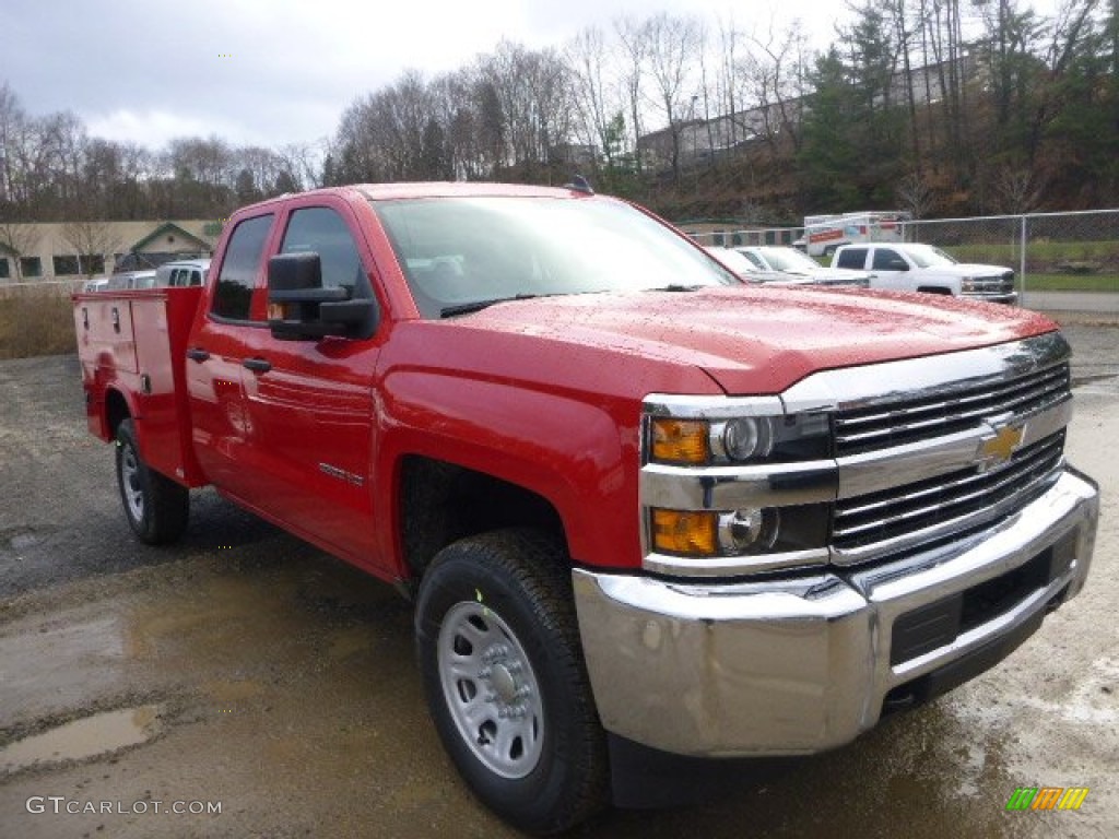 Victory Red 2015 Chevrolet Silverado 3500HD WT Double Cab 4x4 Utility Exterior Photo #99650272