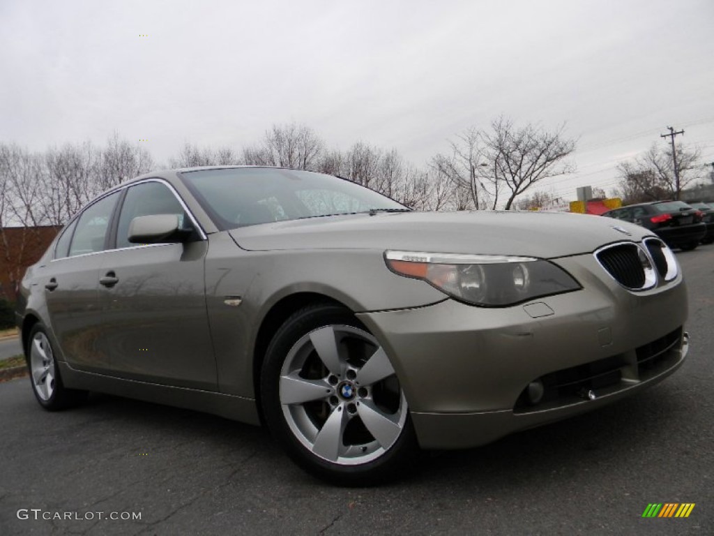 2005 5 Series 525i Sedan - Olivine Green Metallic / Beige photo #3