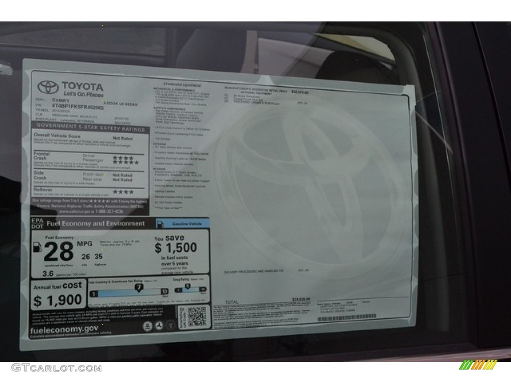 2015 Camry LE - Predawn Gray Mica / Ash photo #10