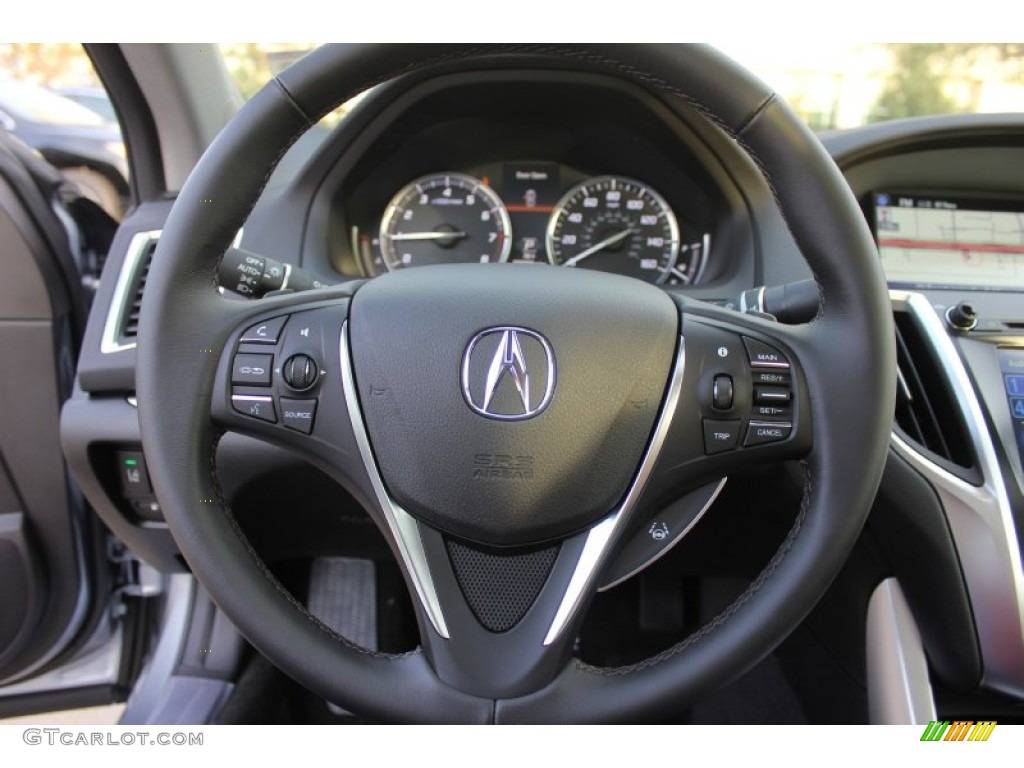 2015 Acura TLX 3.5 Technology SH-AWD Ebony Steering Wheel Photo #99660019