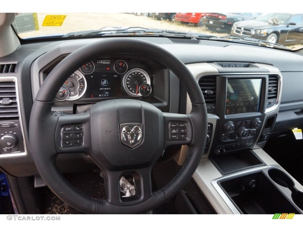 2015 1500 Big Horn Crew Cab 4x4 - Blue Streak Pearl / Black/Diesel Gray photo #8