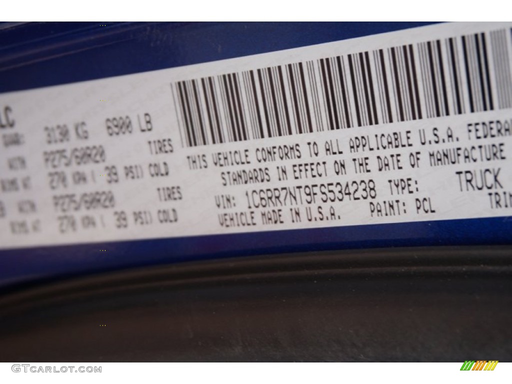 2015 1500 Color Code PCL for Blue Streak Pearl Photo #99661939