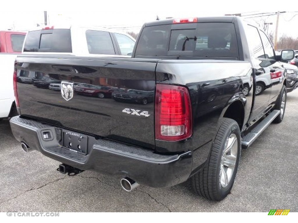 2015 1500 Sport Crew Cab 4x4 - Black / Black photo #2