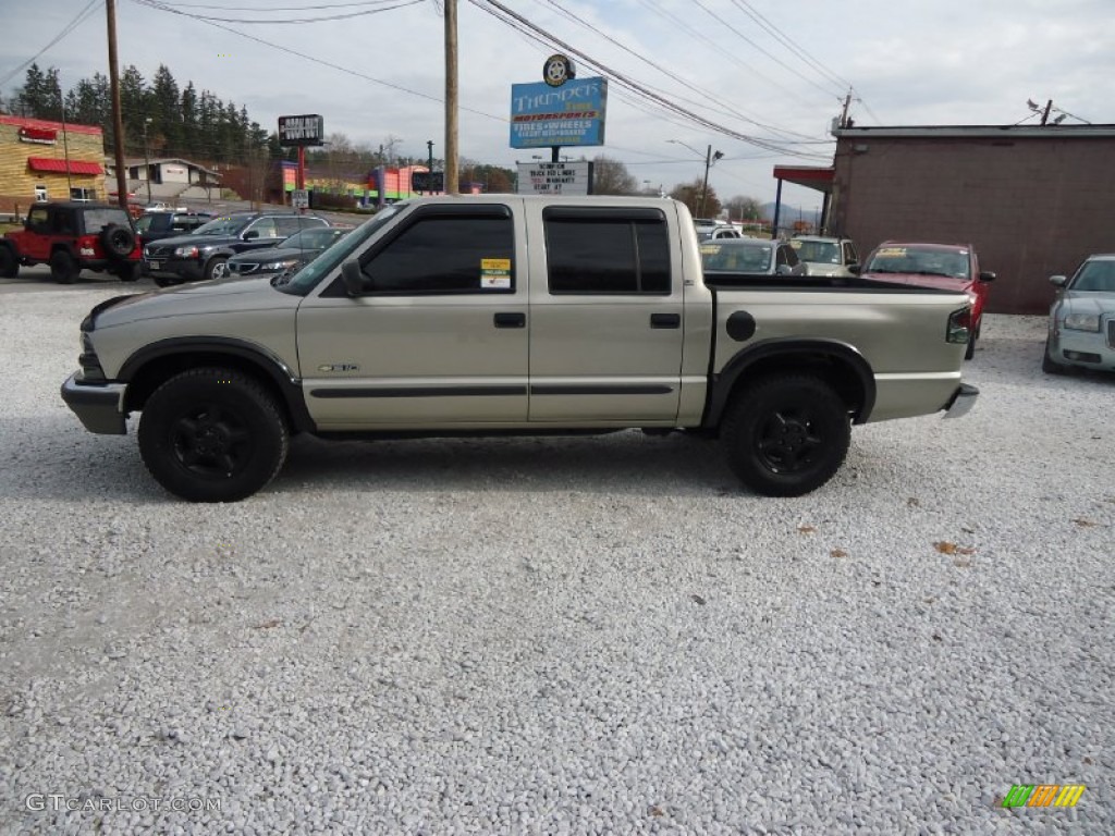 2001 S10 LS Crew Cab 4x4 - Light Pewter Metallic / Graphite photo #8