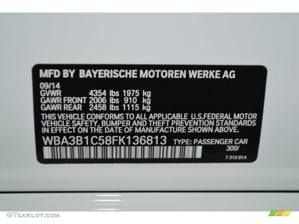 2015 3 Series 320i Sedan - Alpine White / Venetian Beige photo #5