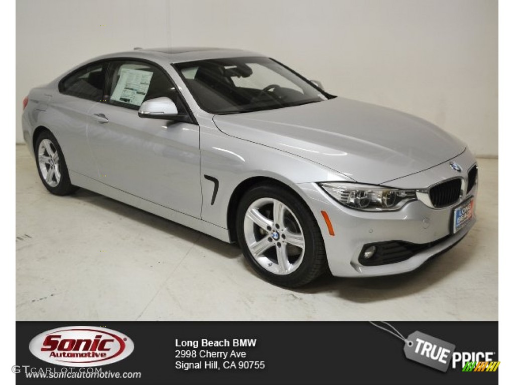 2014 4 Series 428i Coupe - Glacier Silver Metallic / Black photo #1