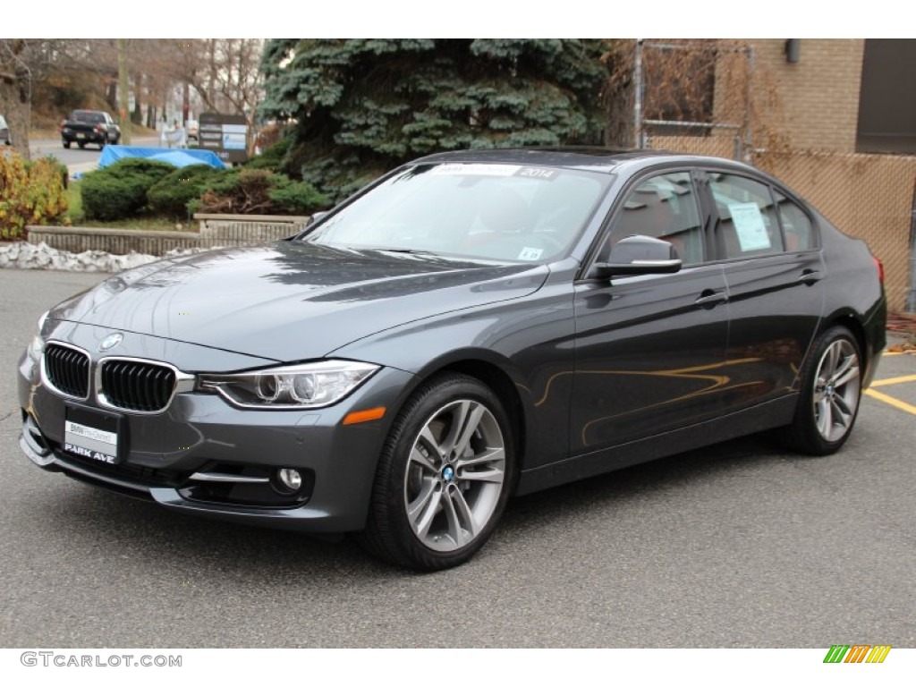 2014 3 Series 335i xDrive Sedan - Mineral Grey Metallic / Coral Red/Black photo #7