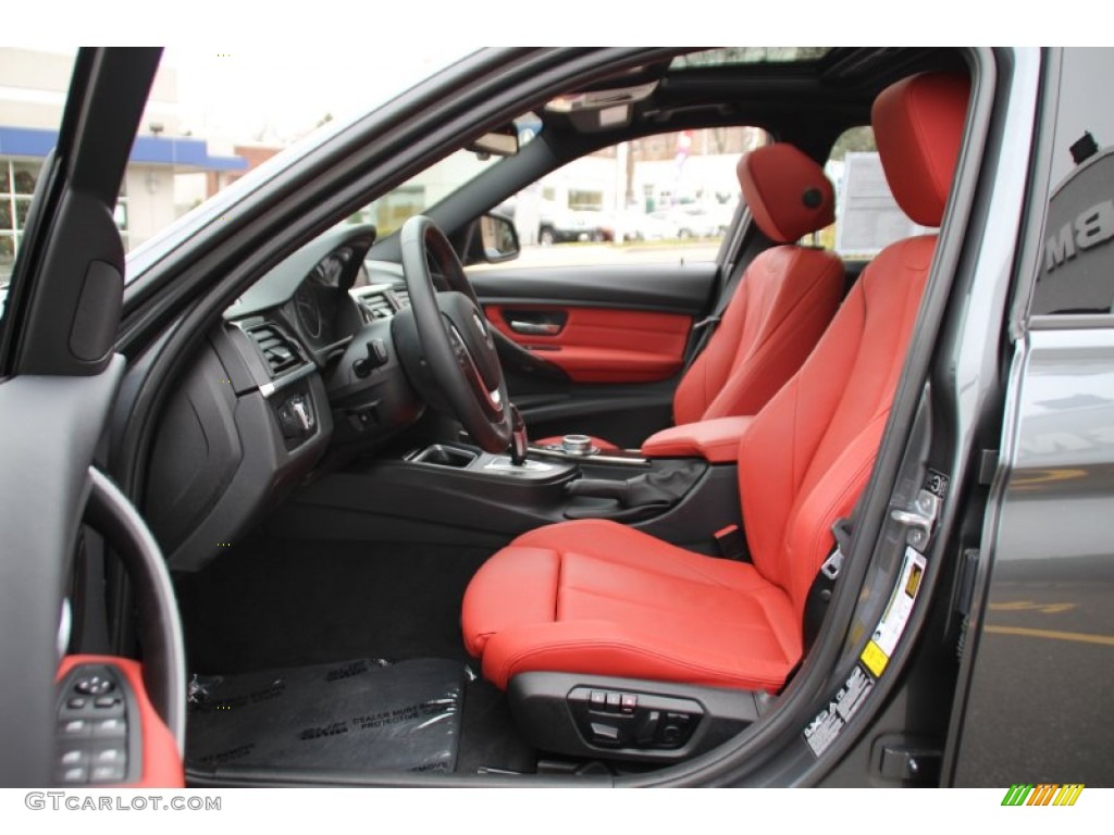2014 3 Series 335i xDrive Sedan - Mineral Grey Metallic / Coral Red/Black photo #12