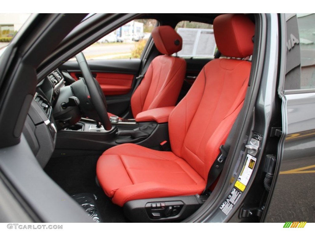 2014 3 Series 335i xDrive Sedan - Mineral Grey Metallic / Coral Red/Black photo #14