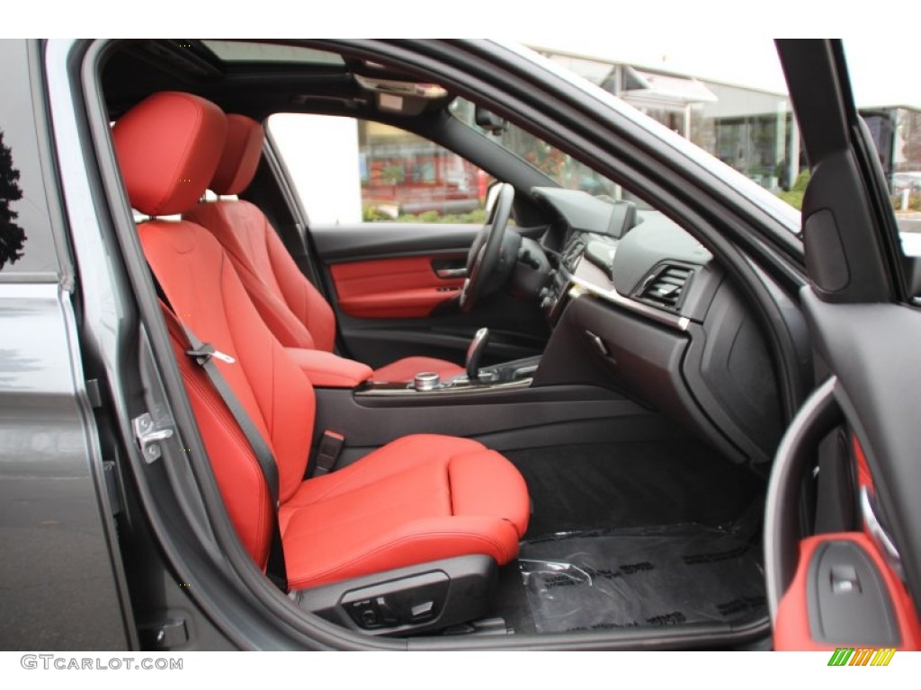 2014 3 Series 335i xDrive Sedan - Mineral Grey Metallic / Coral Red/Black photo #29