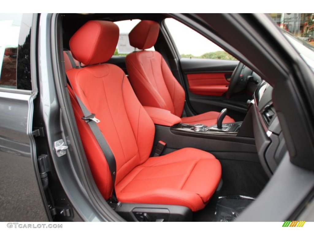 2014 3 Series 335i xDrive Sedan - Mineral Grey Metallic / Coral Red/Black photo #30