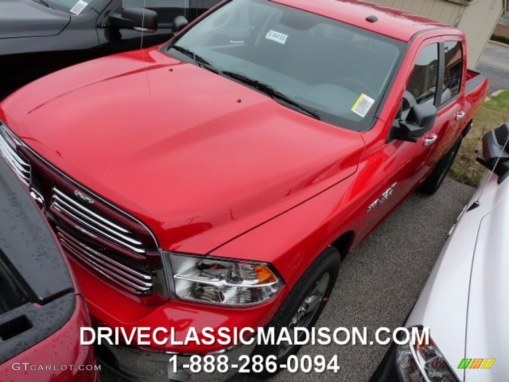 2015 1500 Big Horn Crew Cab 4x4 - Flame Red / Black/Diesel Gray photo #1