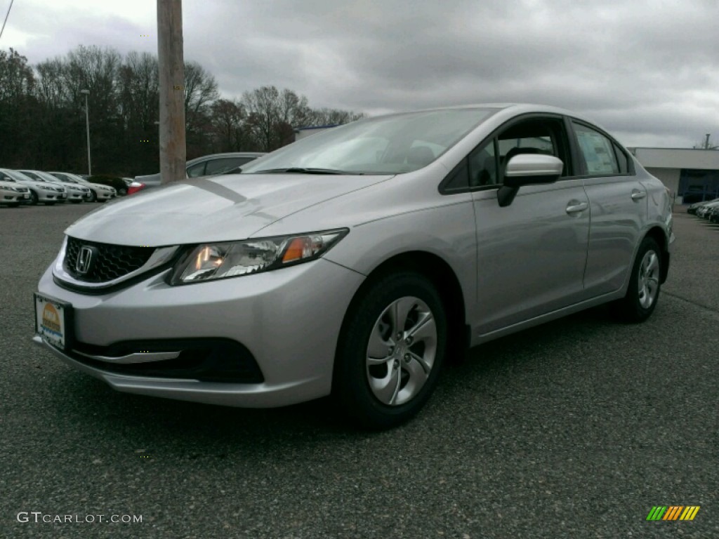 2015 Civic LX Sedan - Alabaster Silver Metallic / Black photo #1
