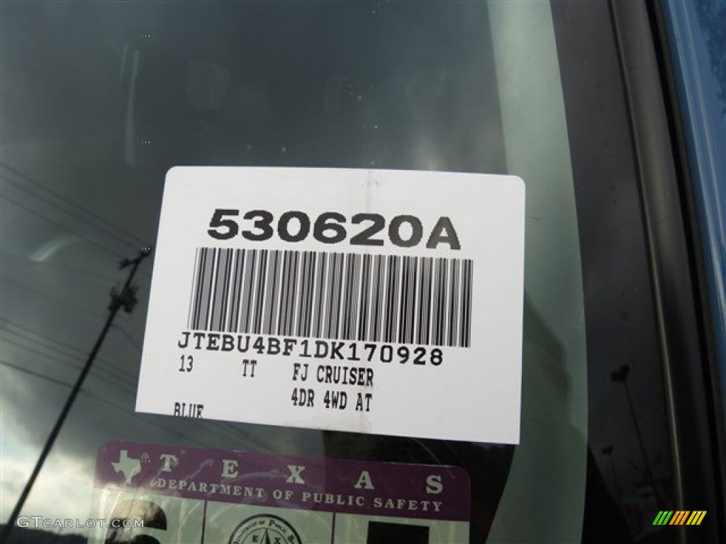 2013 FJ Cruiser 4WD - Cavalry Blue / Dark Charcoal photo #17
