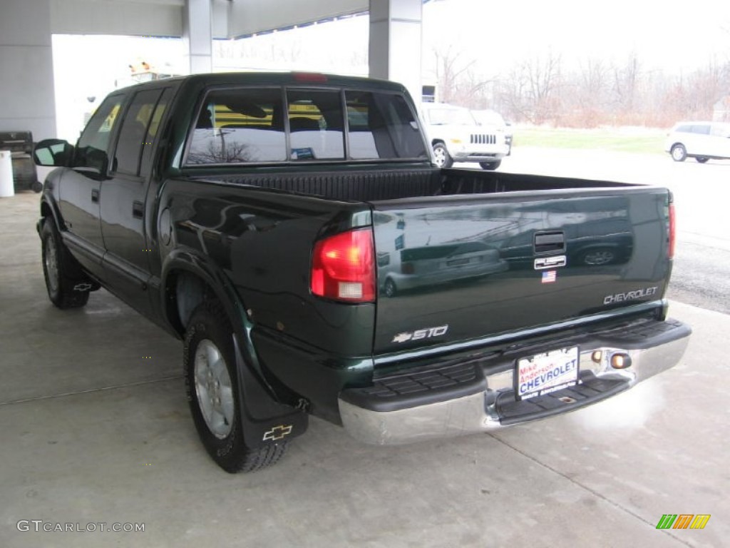 2002 S10 LS Crew Cab 4x4 - Forest Green Metallic / Graphite photo #3