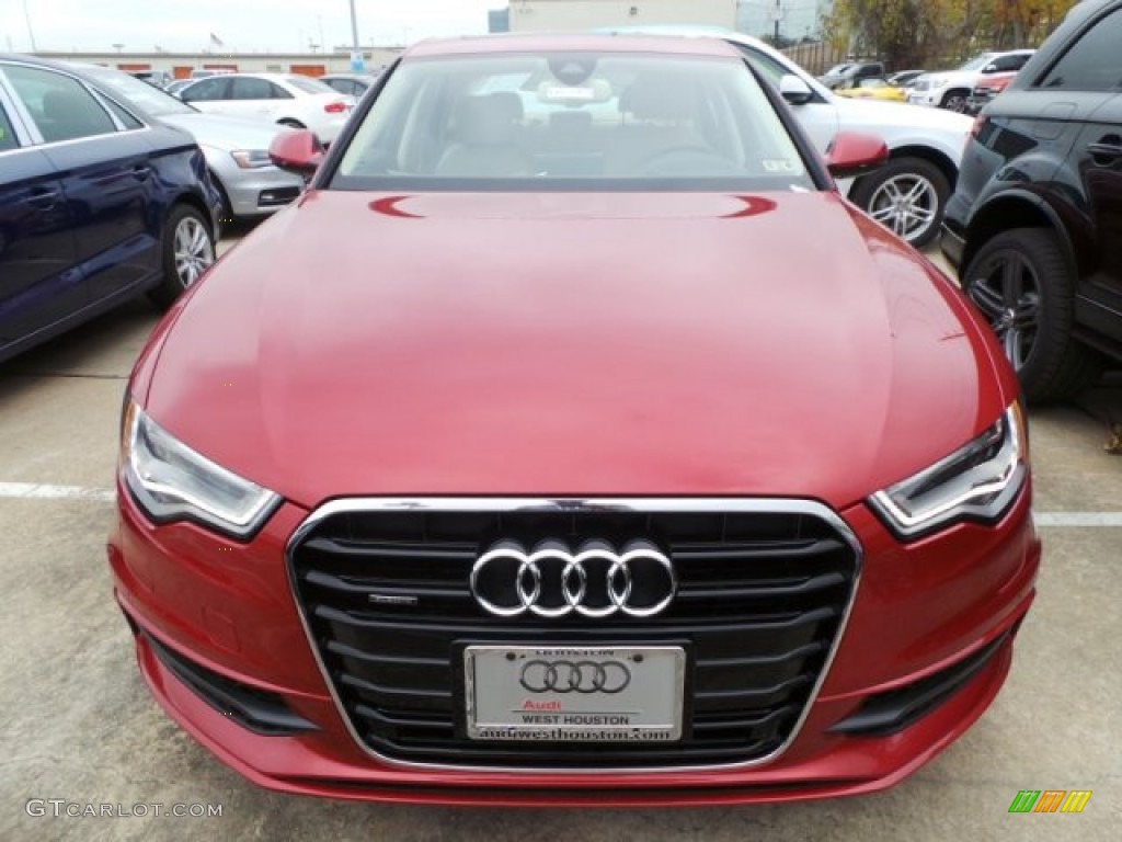 2015 A6 3.0T Prestige quattro Sedan - Garnet Red Pearl / Velvet Beige photo #2