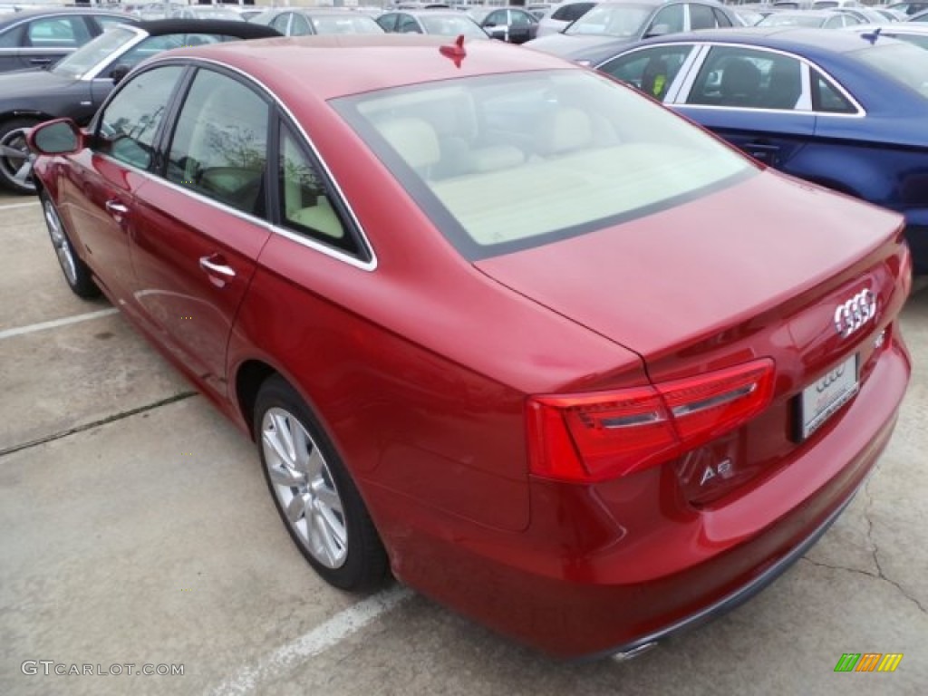 2015 A6 3.0T Prestige quattro Sedan - Garnet Red Pearl / Velvet Beige photo #4