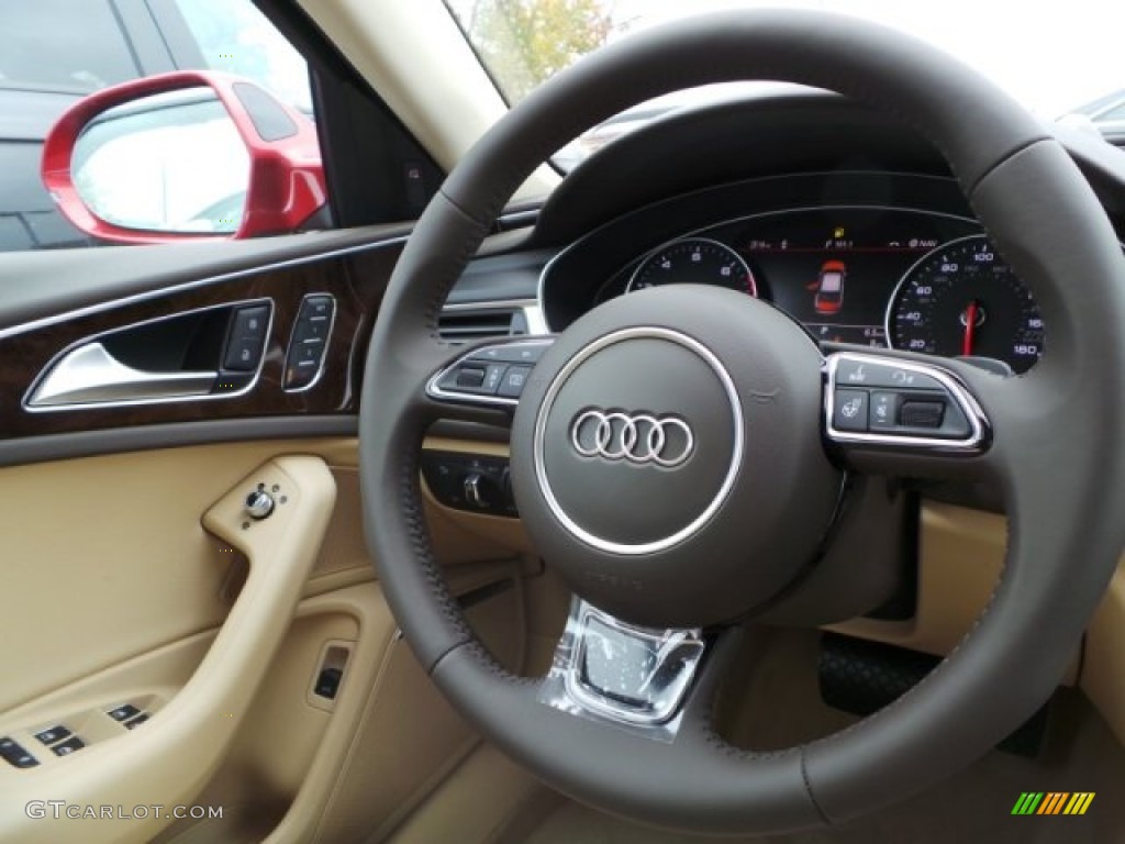 2015 A6 3.0T Prestige quattro Sedan - Garnet Red Pearl / Velvet Beige photo #25