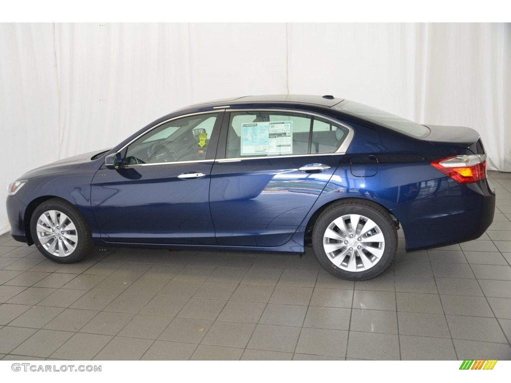 2015 Accord EX-L Sedan - Obsidian Blue Pearl / Gray photo #4