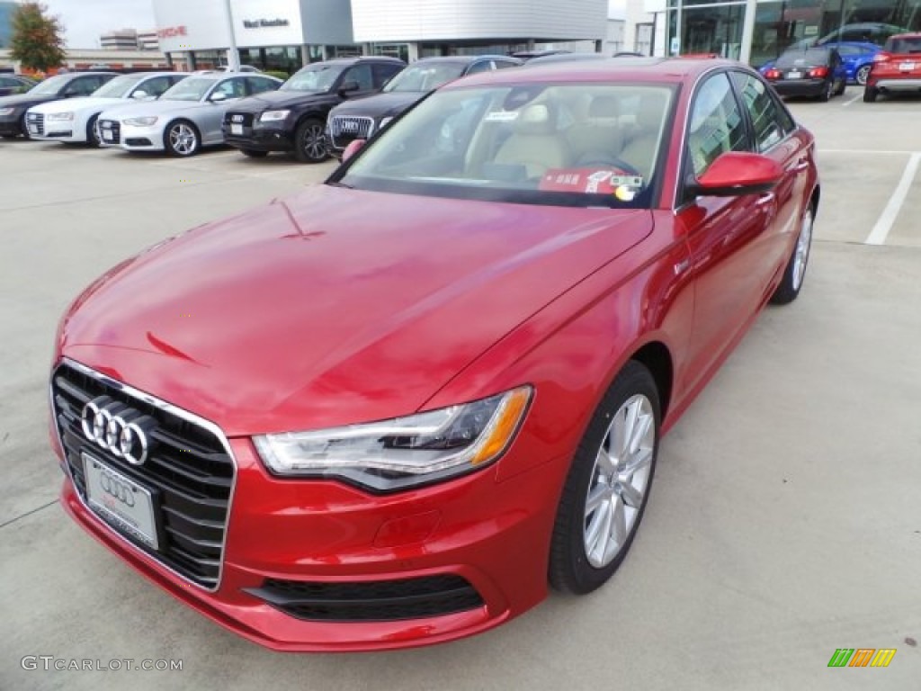 2015 A6 3.0T Prestige quattro Sedan - Garnet Red Pearl / Velvet Beige photo #3