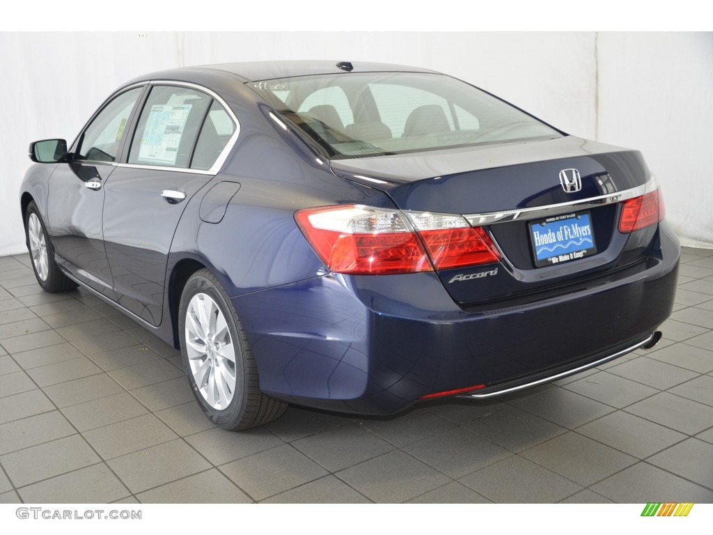 2015 Accord EX-L Sedan - Obsidian Blue Pearl / Gray photo #5