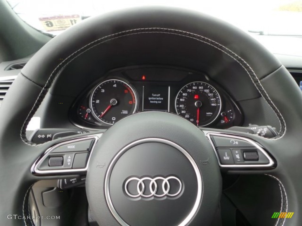 2015 Audi Q5 3.0 TDI Prestige quattro Black/Cloud Gray Steering Wheel Photo #99701543