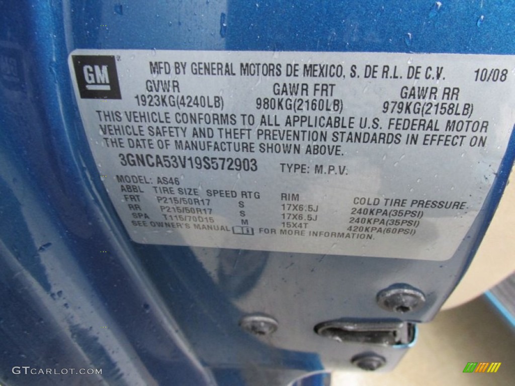 2009 HHR LT - Blue Flash Metallic / Cashmere photo #39