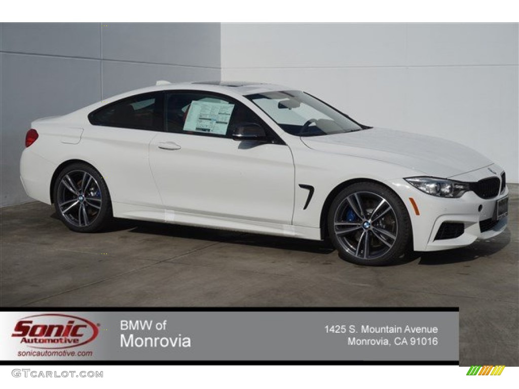 2015 4 Series 435i Coupe - Alpine White / Coral Red/Black Highlight photo #1
