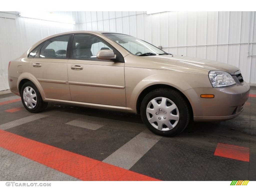 2007 Forenza Sedan - Champagne Beige Metallic / Grey photo #6