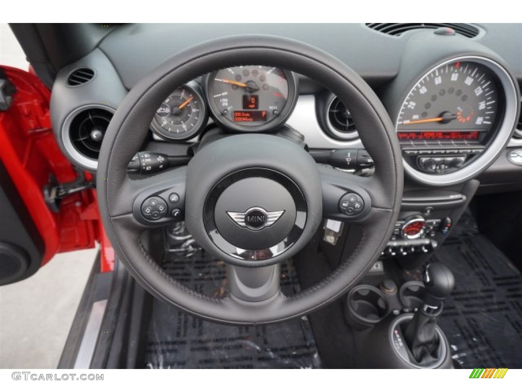 2015 Mini Convertible Cooper Carbon Black Steering Wheel Photo #99717172