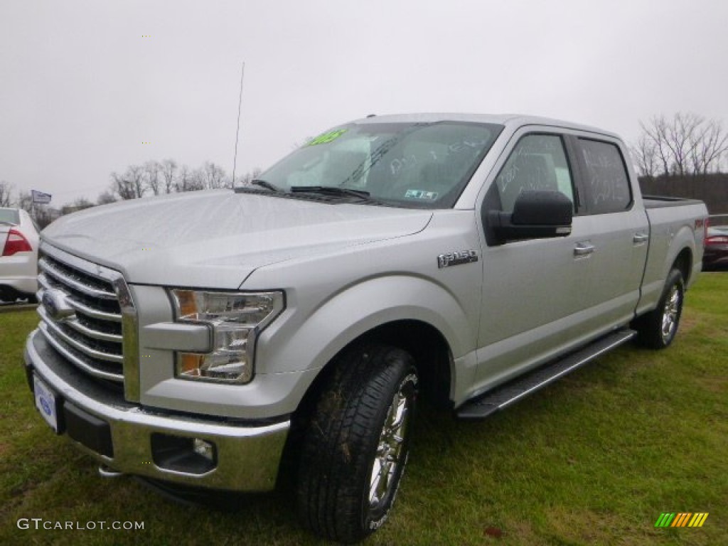 2015 F150 XLT SuperCrew 4x4 - Ingot Silver Metallic / Medium Earth Gray photo #3