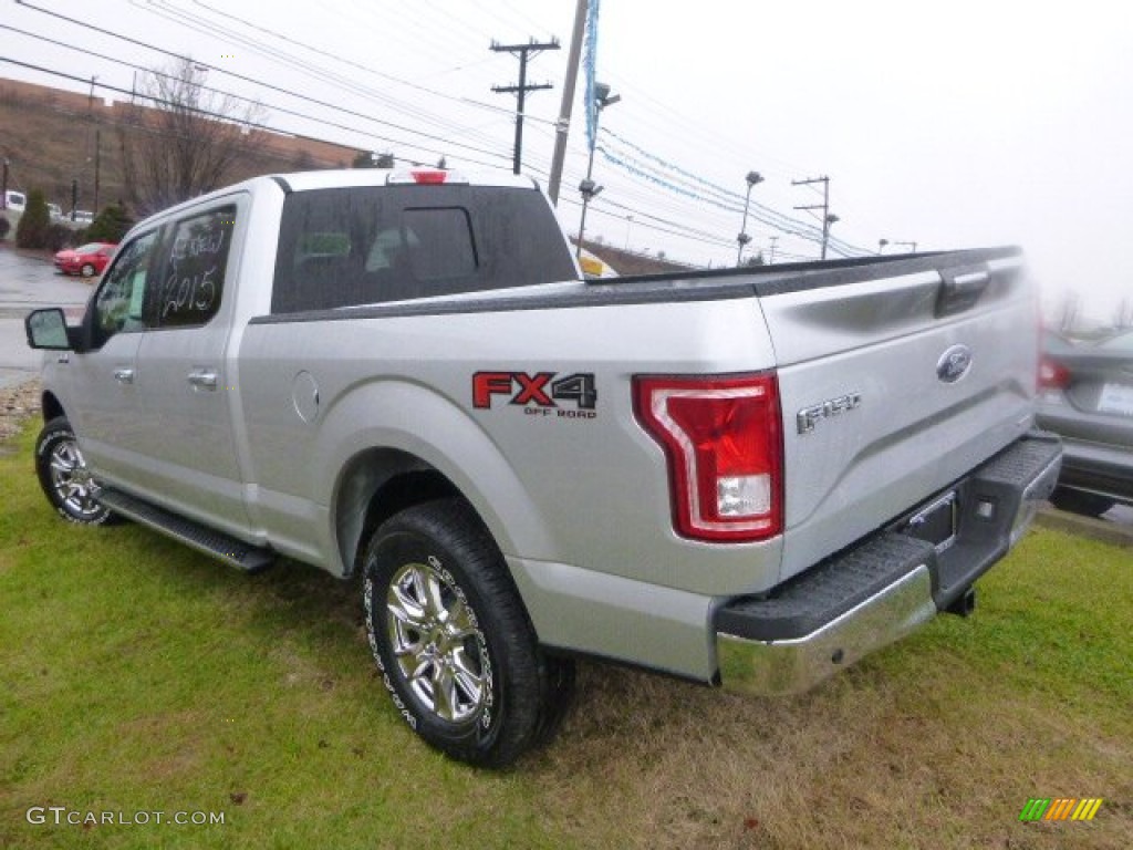 2015 F150 XLT SuperCrew 4x4 - Ingot Silver Metallic / Medium Earth Gray photo #4