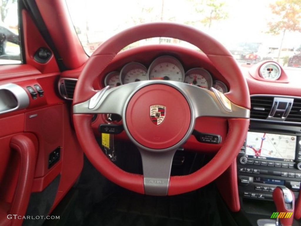 2009 Porsche 911 Carrera S Coupe Carrera Red Steering Wheel Photo #99720571