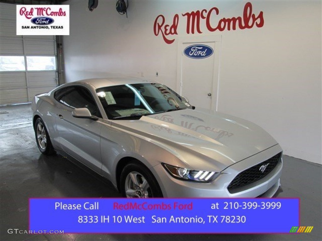 2015 Mustang V6 Coupe - Ingot Silver Metallic / Ebony photo #1