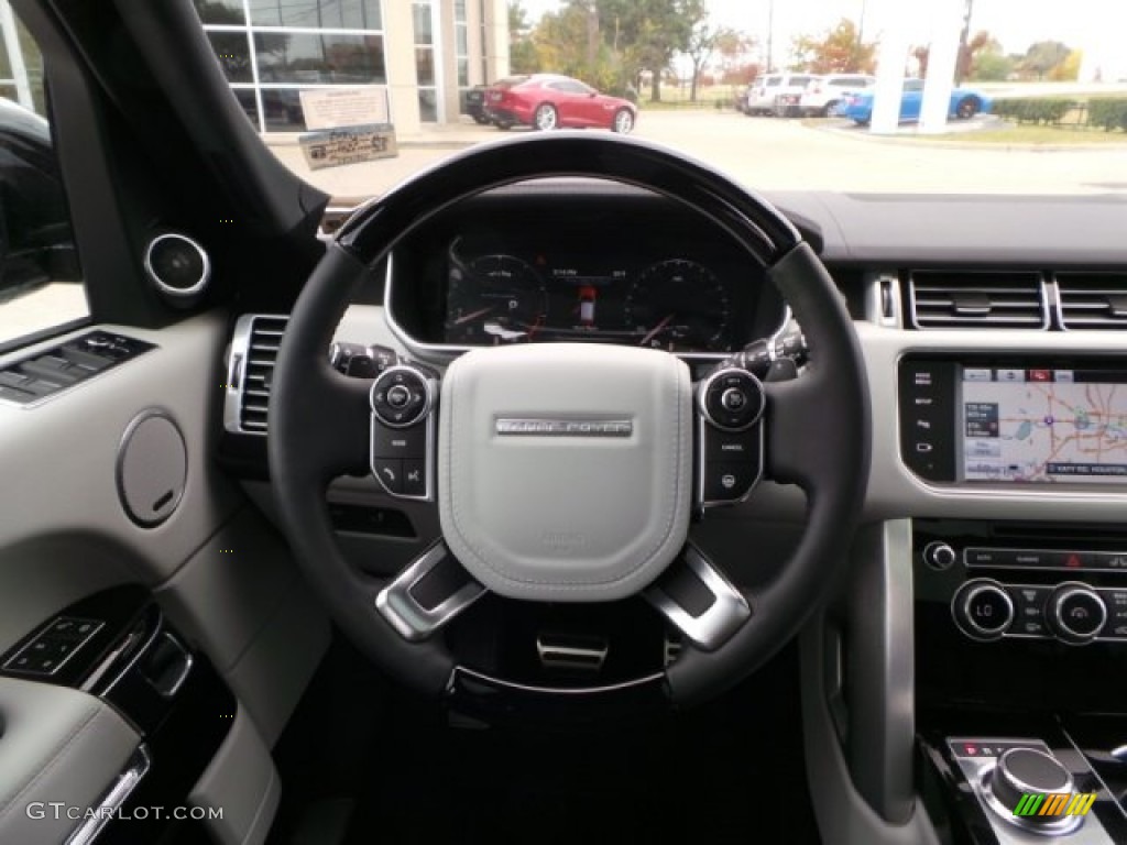 2014 Land Rover Range Rover Supercharged Ebony/Ivory Steering Wheel Photo #99721546