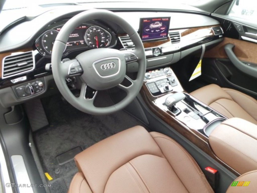 Nougat Brown Interior 2015 Audi A8 L 3.0T quattro Photo #99726454
