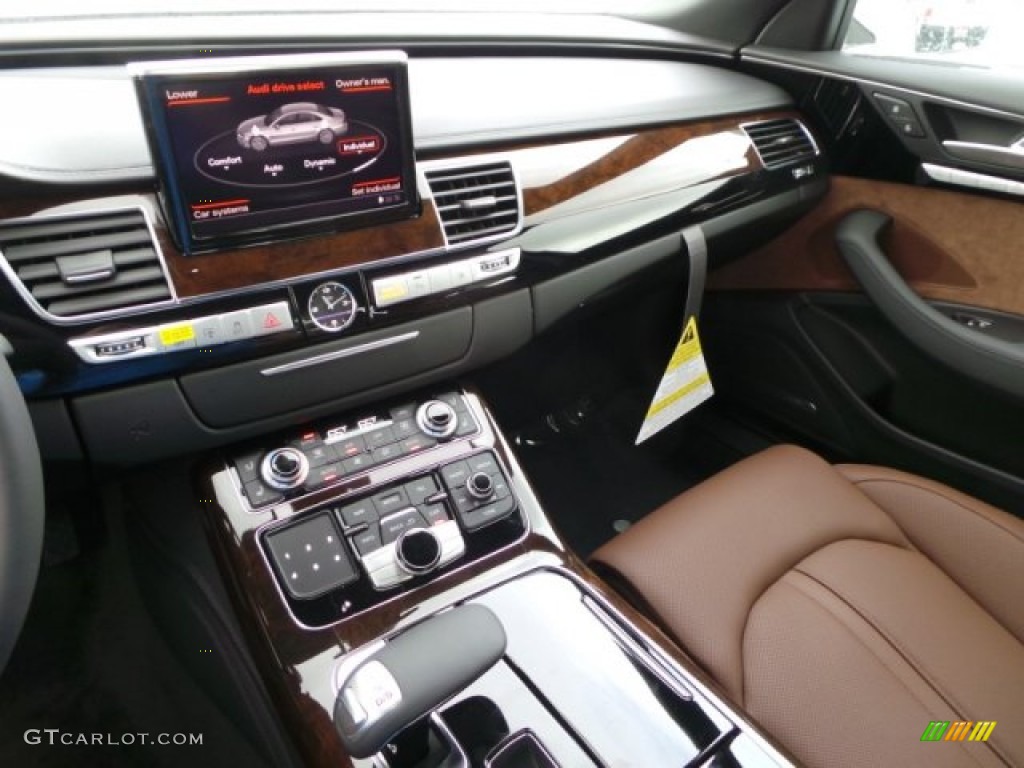 2015 Audi A8 L 3.0T quattro Nougat Brown Dashboard Photo #99726523