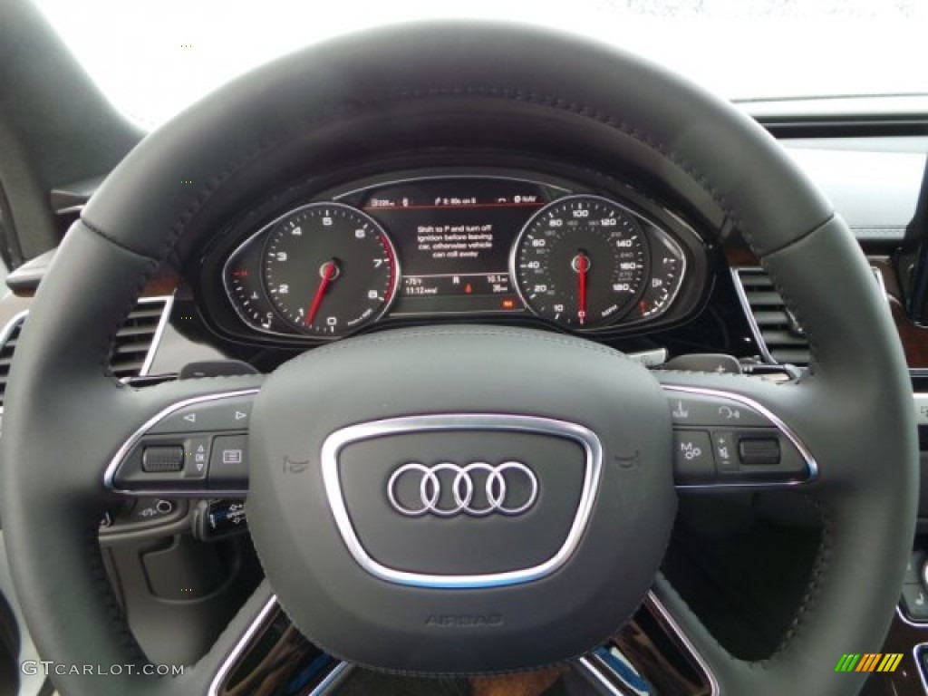 2015 Audi A8 L 3.0T quattro Nougat Brown Steering Wheel Photo #99726730