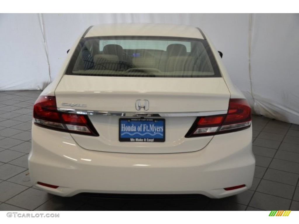 2015 Civic LX Sedan - Taffeta White / Beige photo #7