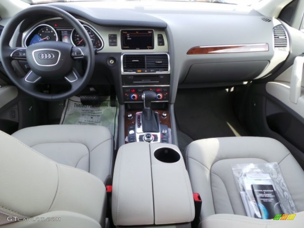 2015 Audi Q7 3.0 Premium Plus quattro Limestone Gray Dashboard Photo #99727630