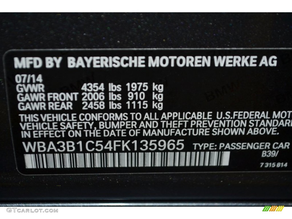 2015 3 Series 320i Sedan - Mineral Grey Metallic / Black photo #5
